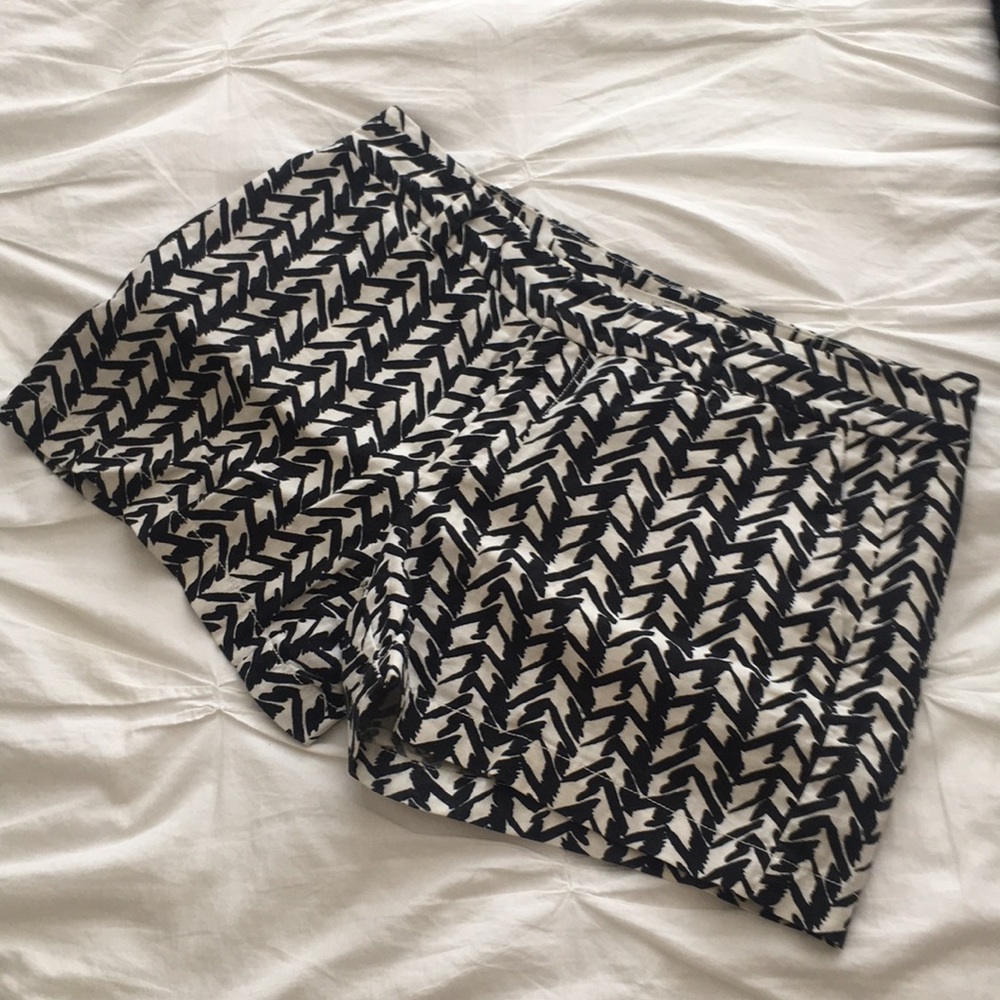 Black and White Patterned Shorts
